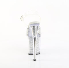 8 Inch Heel FLAMINGO-808PREM-RSNT Silver Rhinestone