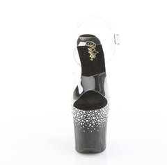8 Inch Heel FLAMINGO-808SPKL-02 Clear Black