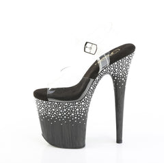 8 Inch Heel FLAMINGO-808SPKL-02 Clear Black