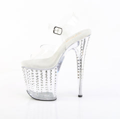 8 Inch Heel FLAMINGO-808TDRS Clear Rhinestone