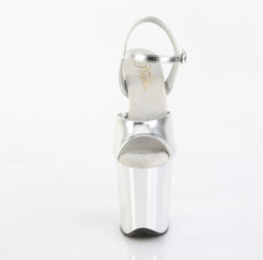 8 Inch Heel FLAMINGO-809 Silver Metallic Chrome