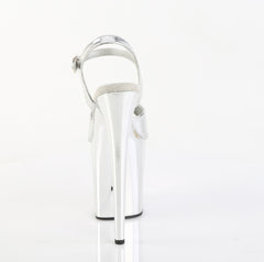 8 Inch Heel FLAMINGO-809 Silver Metallic Chrome