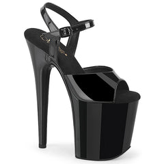 8 Inch Heel FLAMINGO-809WR Black Patent by Pleaser
