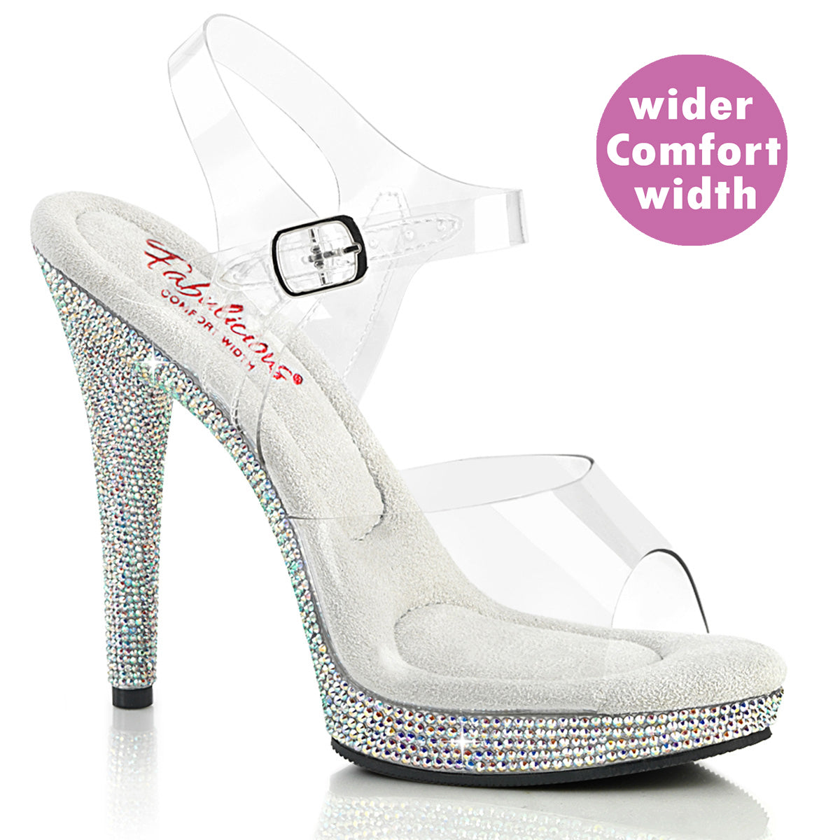 5 Inch Heel GLORY-508DM Clear Rhinestone