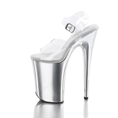 9 Inch Heel INFINITY-908 Clear Silver Chrome