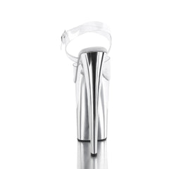 9 Inch Heel INFINITY-908 Clear Silver Chrome