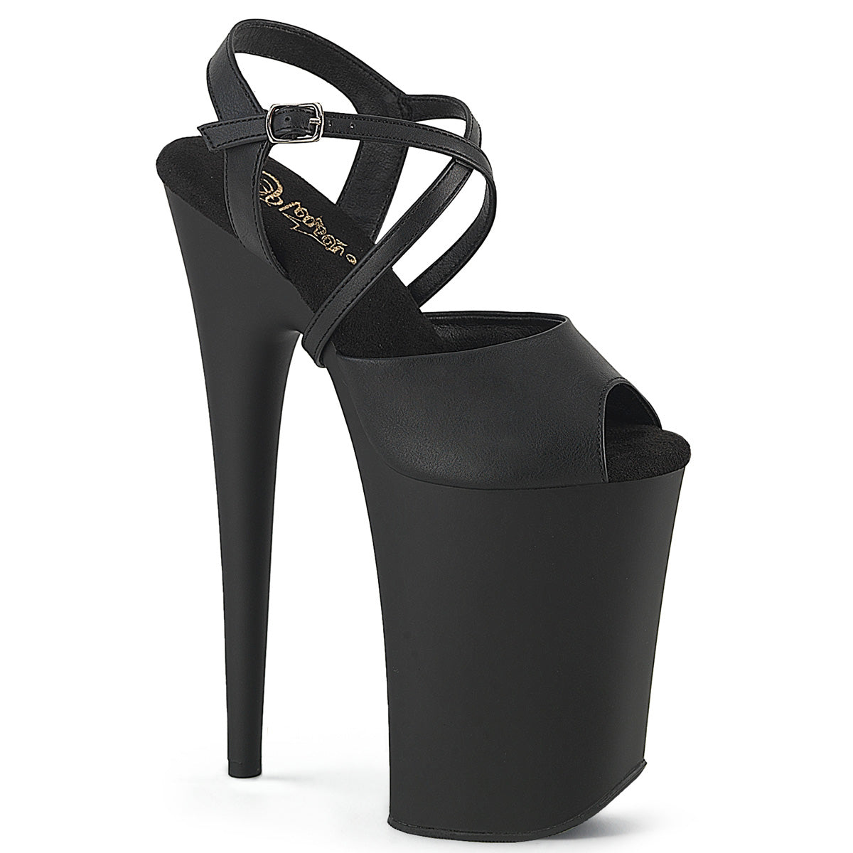9 Inch Heel INFINITY-924 Black Faux Leather by Pleaser
