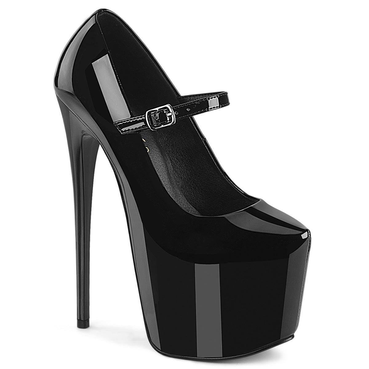 7 Inch Heel JUBILANT-28 Black Patent by Pleaser