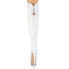 7 Inch Heel JUBILANT-3012 White Stretch Patent