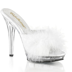 5 Inch Heel LIP-101-8 White Fur