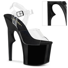 Pleaser Lovethorn 708 Clear Black Platform Shoes