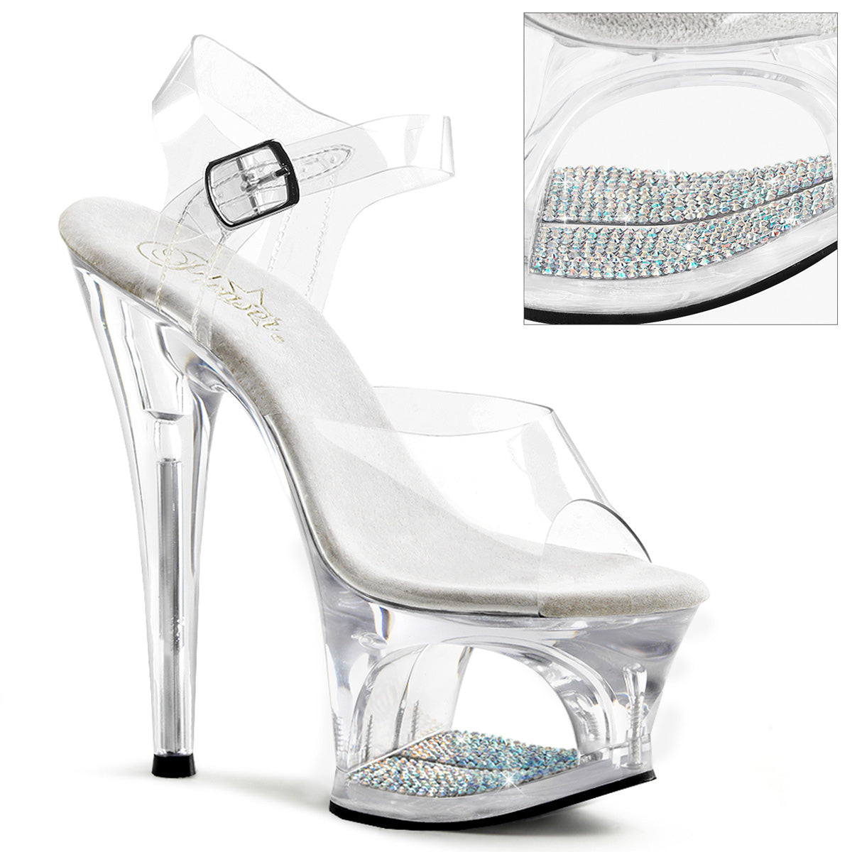7 Inch Heel MOON-708DM Clear