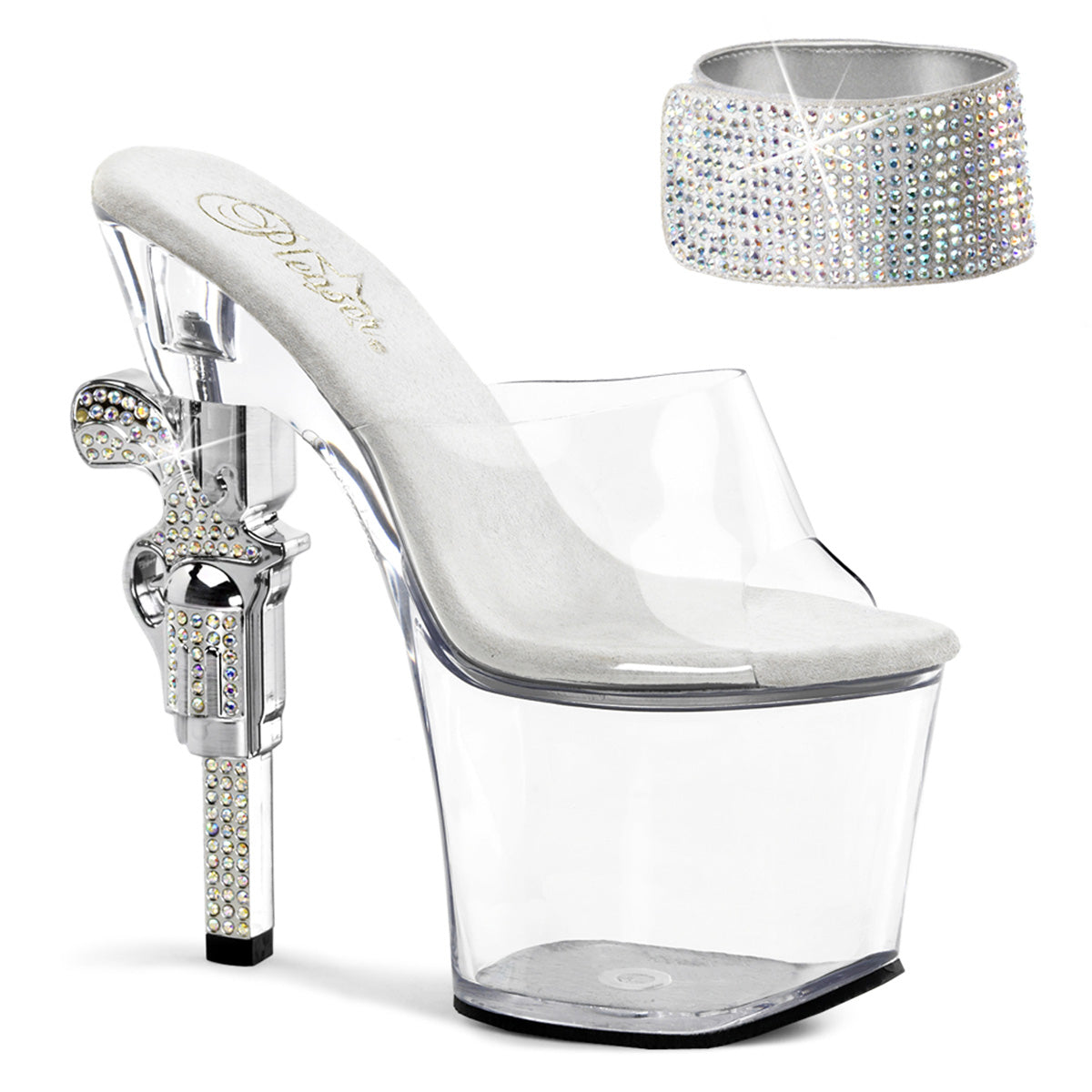 7 Inch Heel REVOLVER-712 Clear