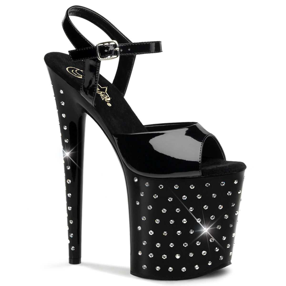 8 Inch Heel STARDUST-809 Black Pat