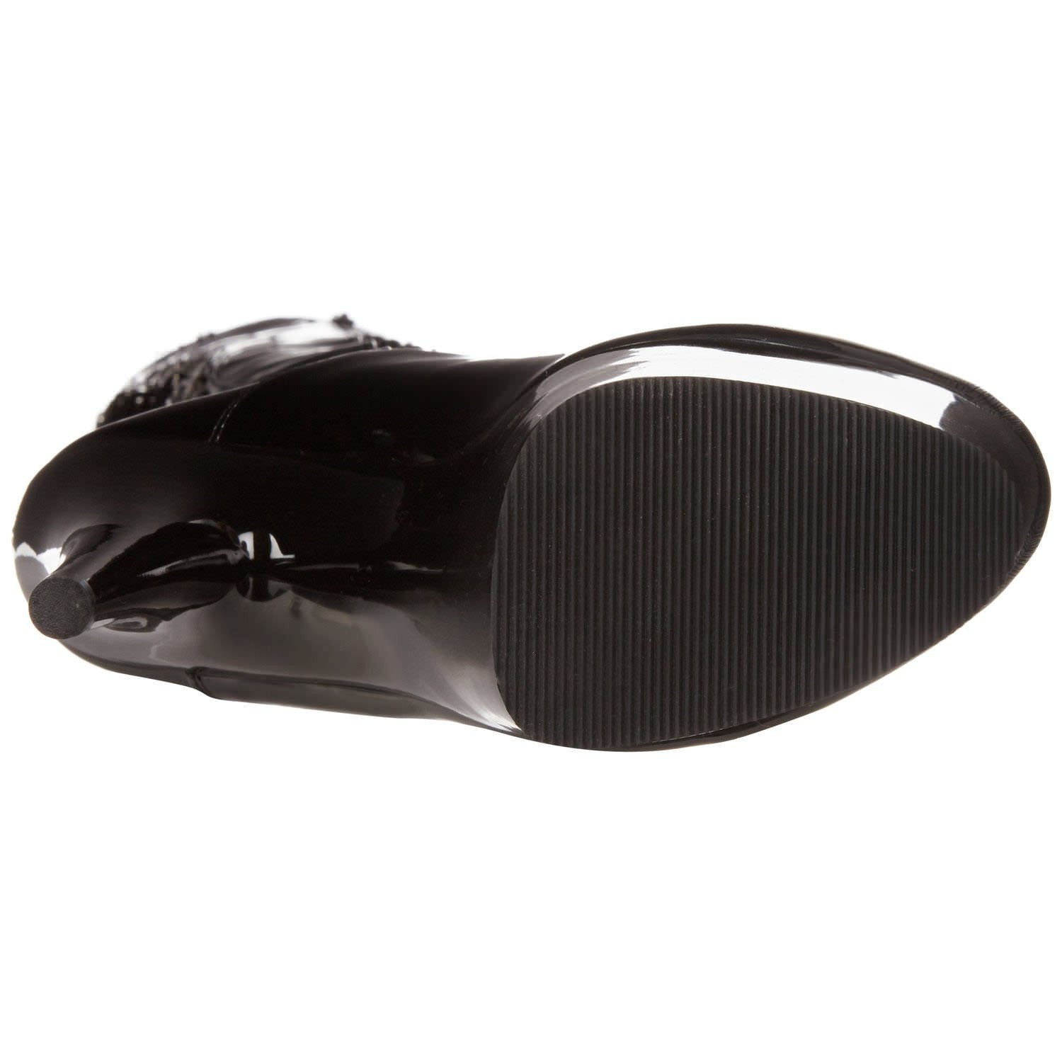 PLEASER ADORE-3063 Black Stretch Pat Thigh High Boots - Shoecup.com - 8