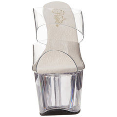 PLEASER ADORE-702 Clear Stiletto Slides - Shoecup.com - 2