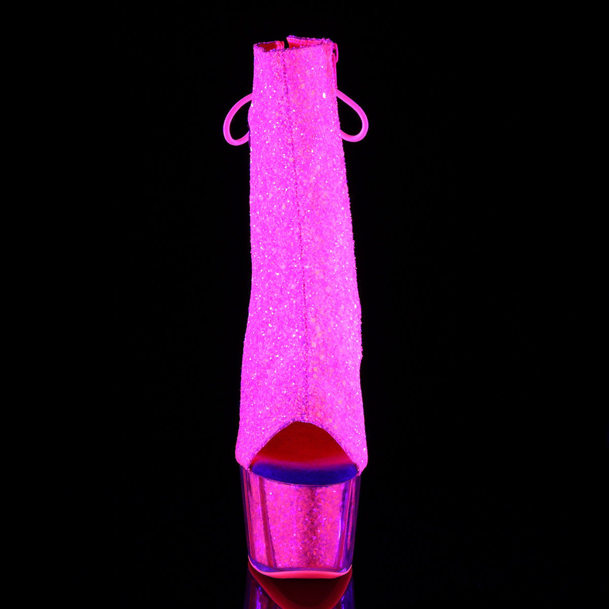 7 Inch Heel ADORE-1018G Neon Pink Glitter
