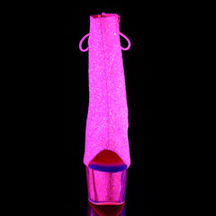 7 Inch Heel ADORE-1018G Neon Pink Glitter