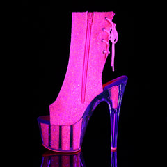 7 Inch Heel ADORE-1018G Neon Pink Glitter
