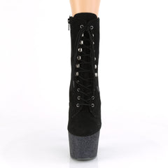 7 Inch Heel ADORE-1020FSMG Black Suede Glitter