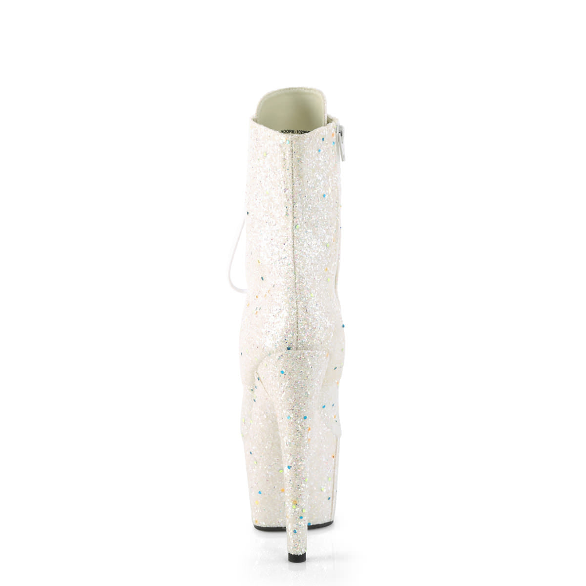 7 Inch Heel ADORE-1020GDLG White Glitter