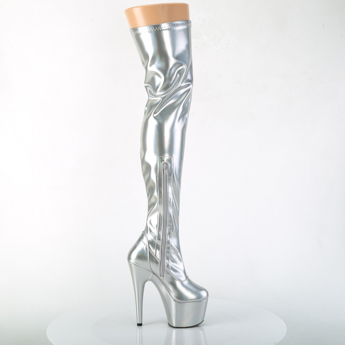 7 Inch Heel ADORE-3000HWR Silver Holographic