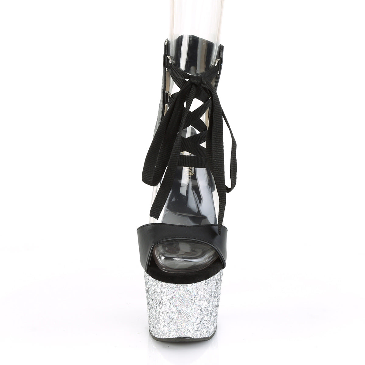 7 Inch Heel ADORE-700-14LG Black Silver