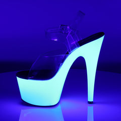 7 Inch Heel ADORE-708UV Clear-Neon White