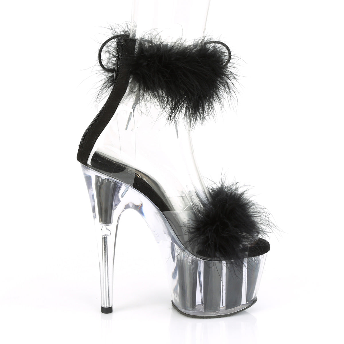 7 Inch Heel ADORE-724F Black Fur