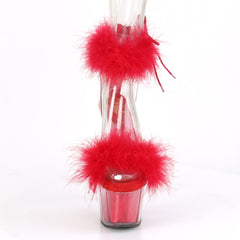 7 Inch Heel ADORE-724F Red Fur