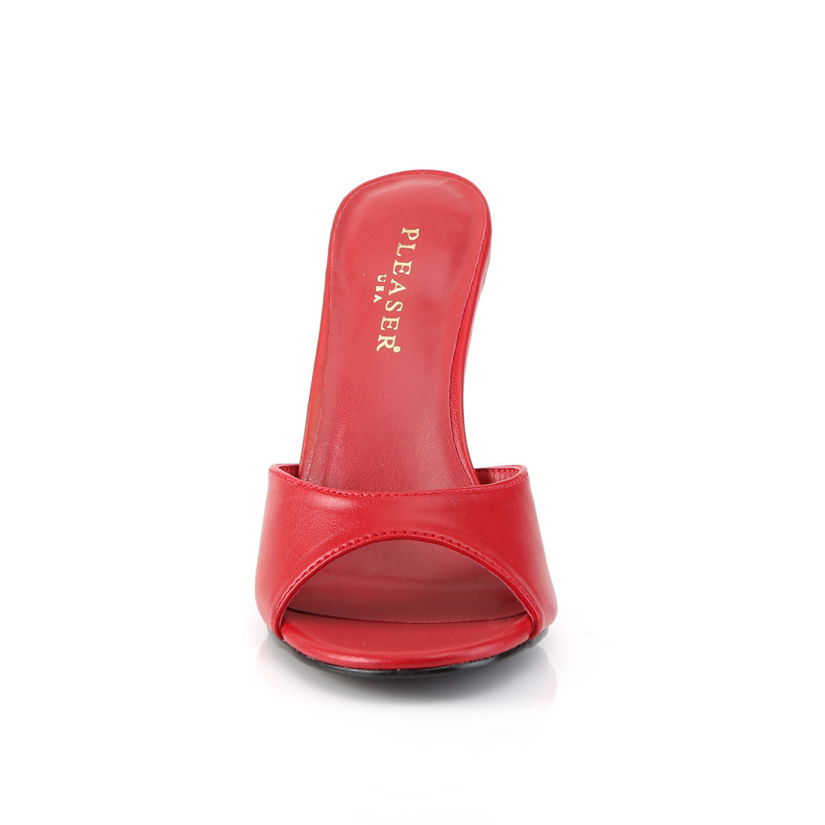 Pleaser CLASSIQUE-01 4 Inch Heel Red Pu Peep Toe Slide – Shoecup.com