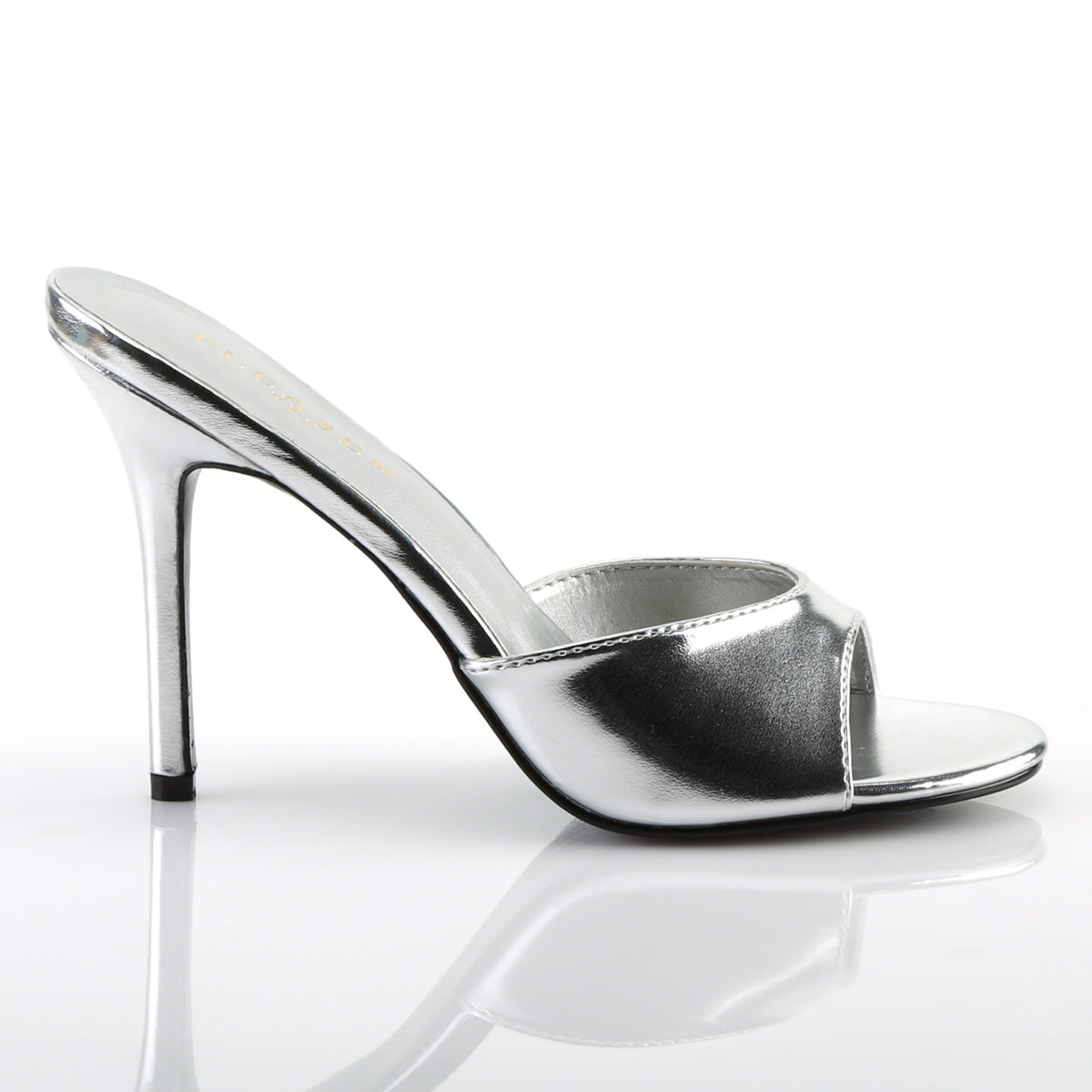 4 Inch Heel CLASSIQUE-01 Silver Metallic Pu