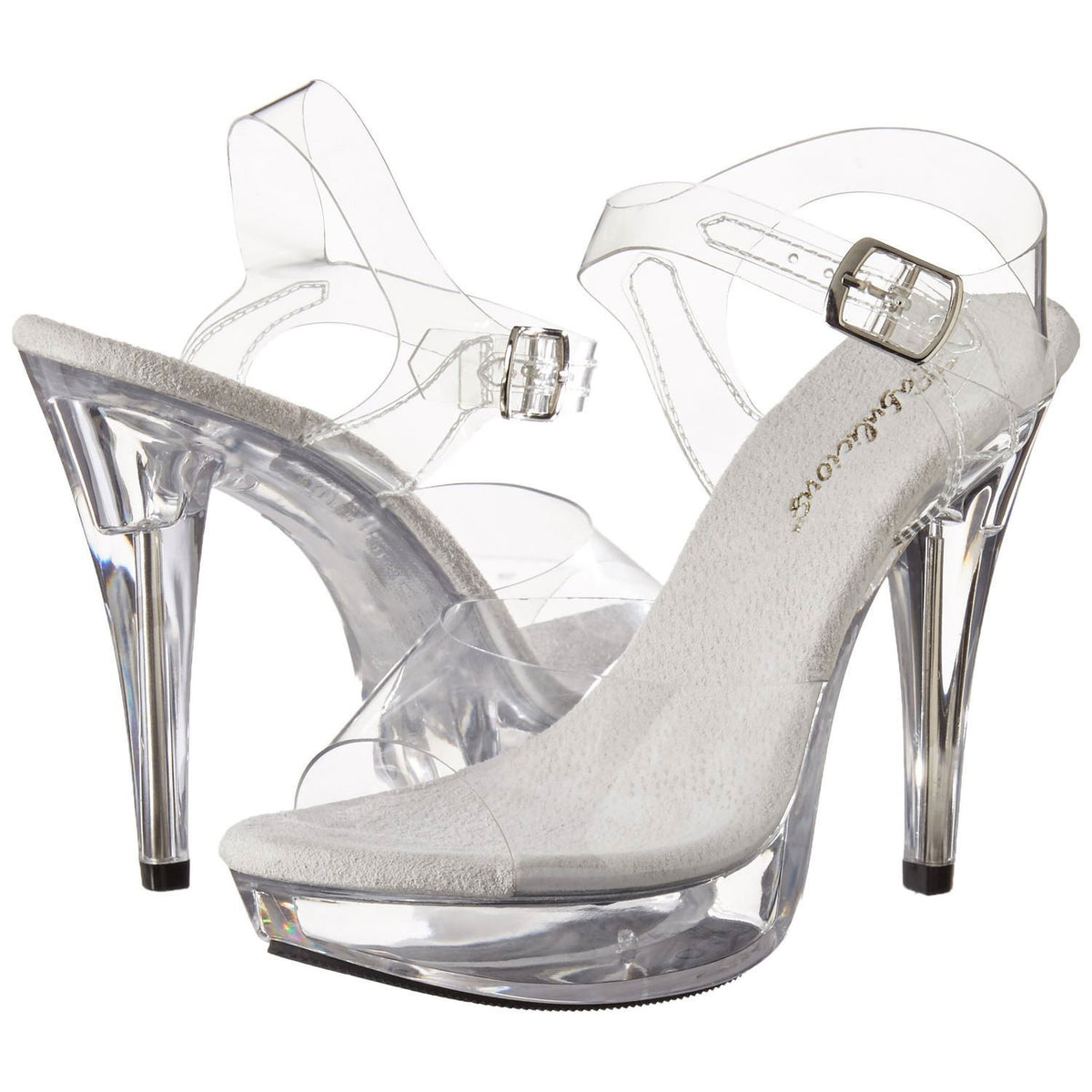 FABULICIOUS COCKTAIL-508 Clear-Clear Ankle Strap Sandals - Shoecup.com - 1