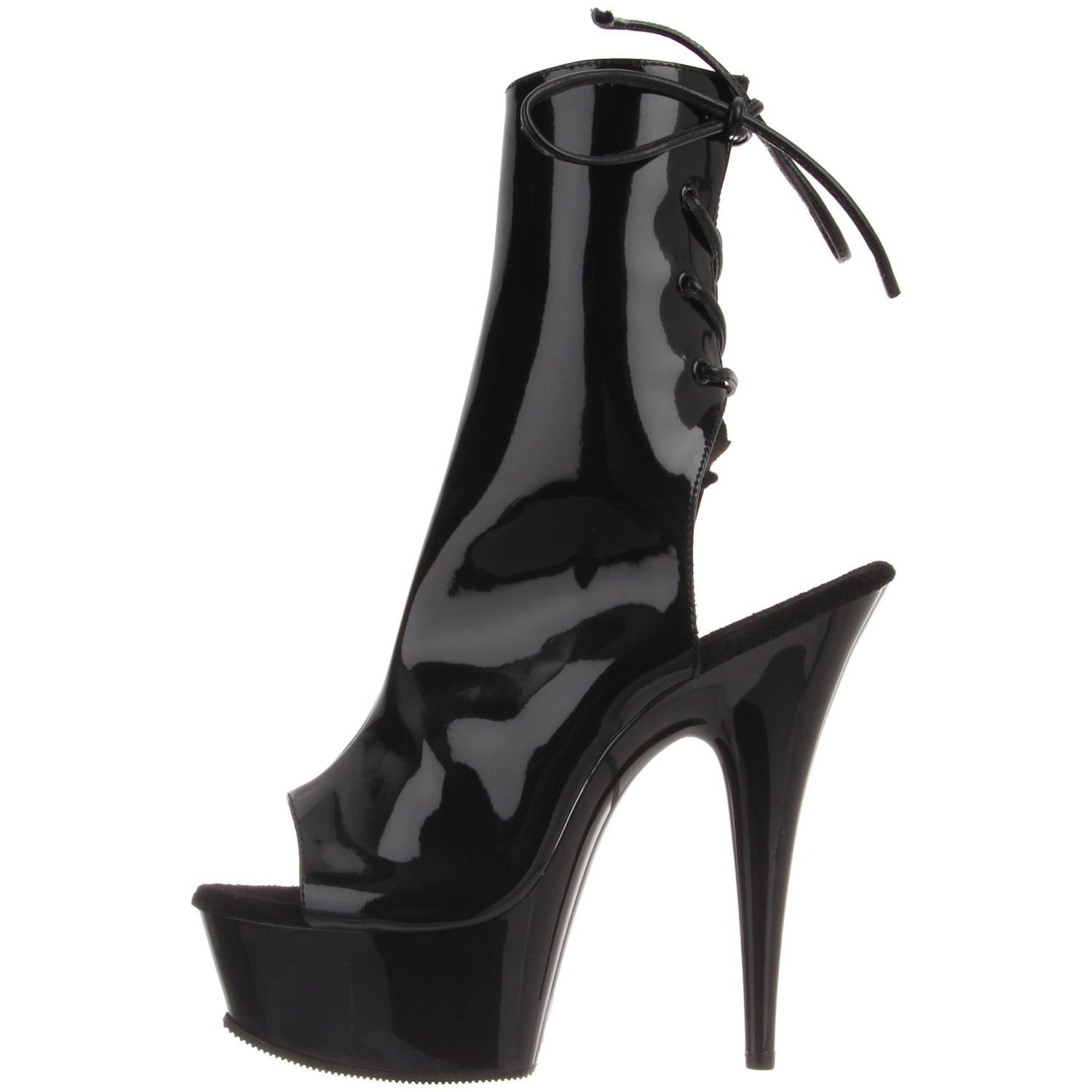 PLEASER DELIGHT-1018 Black Pat Ankle Boots - Shoecup.com - 4