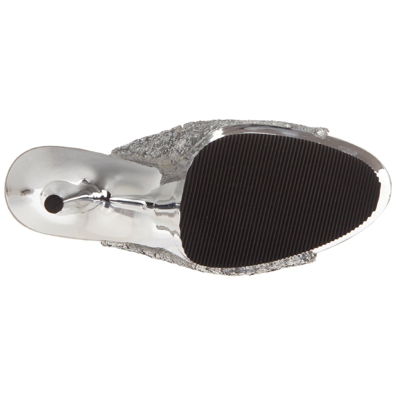 PLEASER DELIGHT-1018G Silver Glitter-Silver Chrome Ankle Boots - Shoecup.com - 7