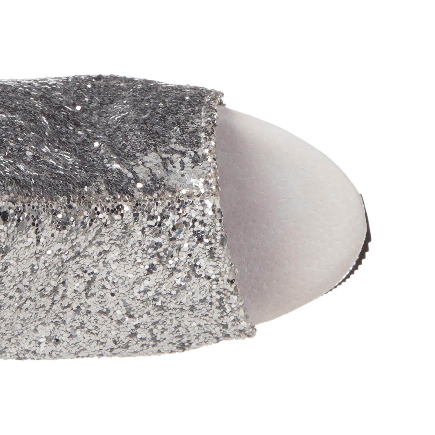 PLEASER DELIGHT-1018G Silver Glitter-Silver Chrome Ankle Boots - Shoecup.com - 6