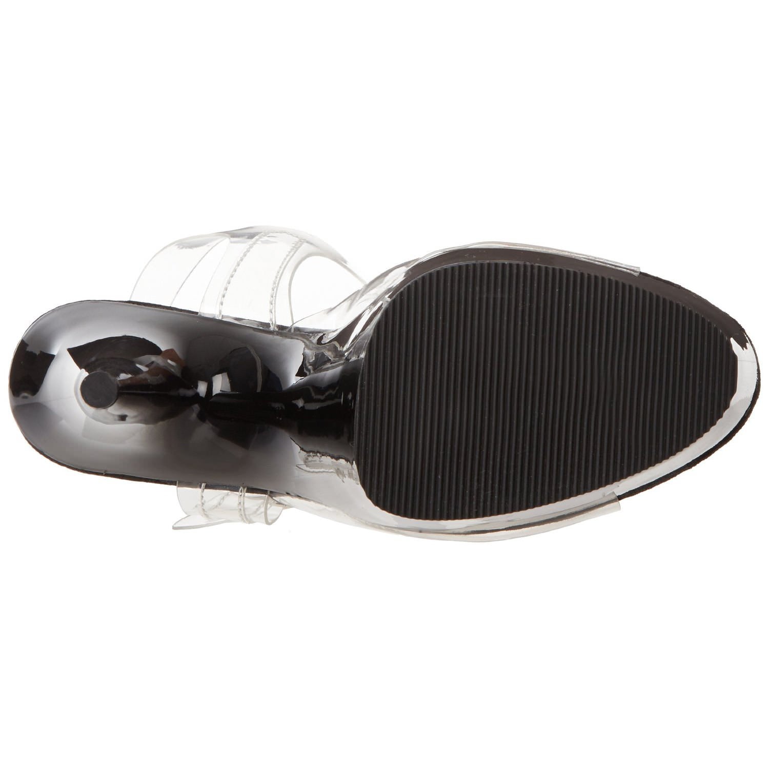 PLEASER DELIGHT-608 Clear-Black Ankle Strap Sandals - Shoecup.com - 7