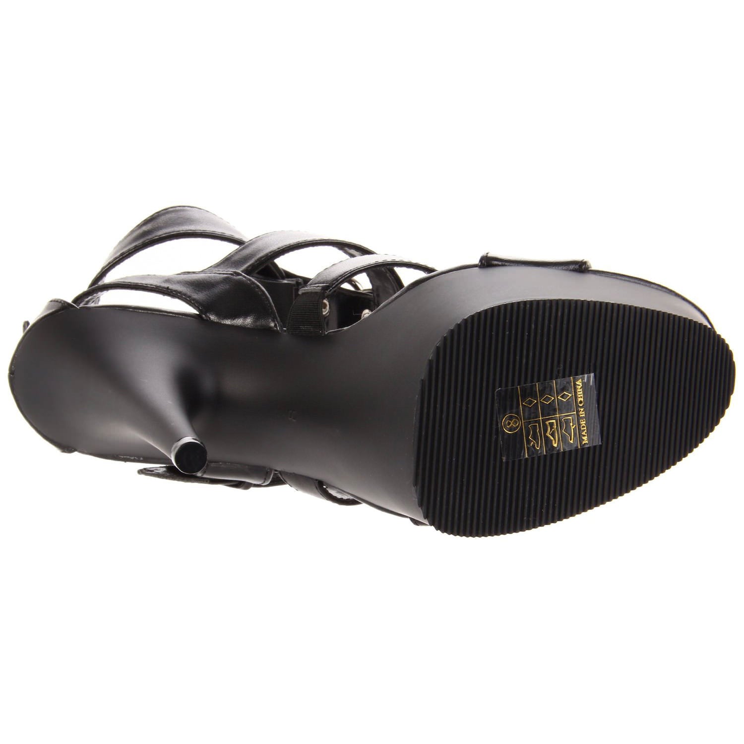 PLEASER DELIGHT-658 Black T-Strap Sandals - Shoecup.com - 7