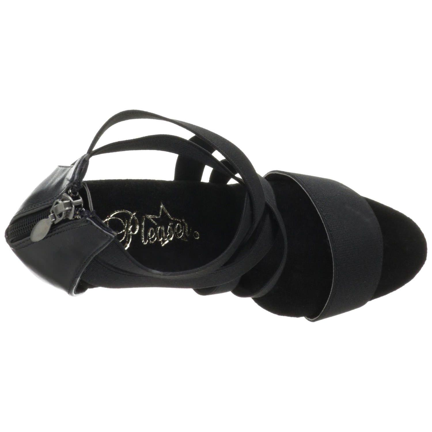 PLEASER DELIGHT-669 Black Elasticated Band-Black Sandals - Shoecup.com - 6