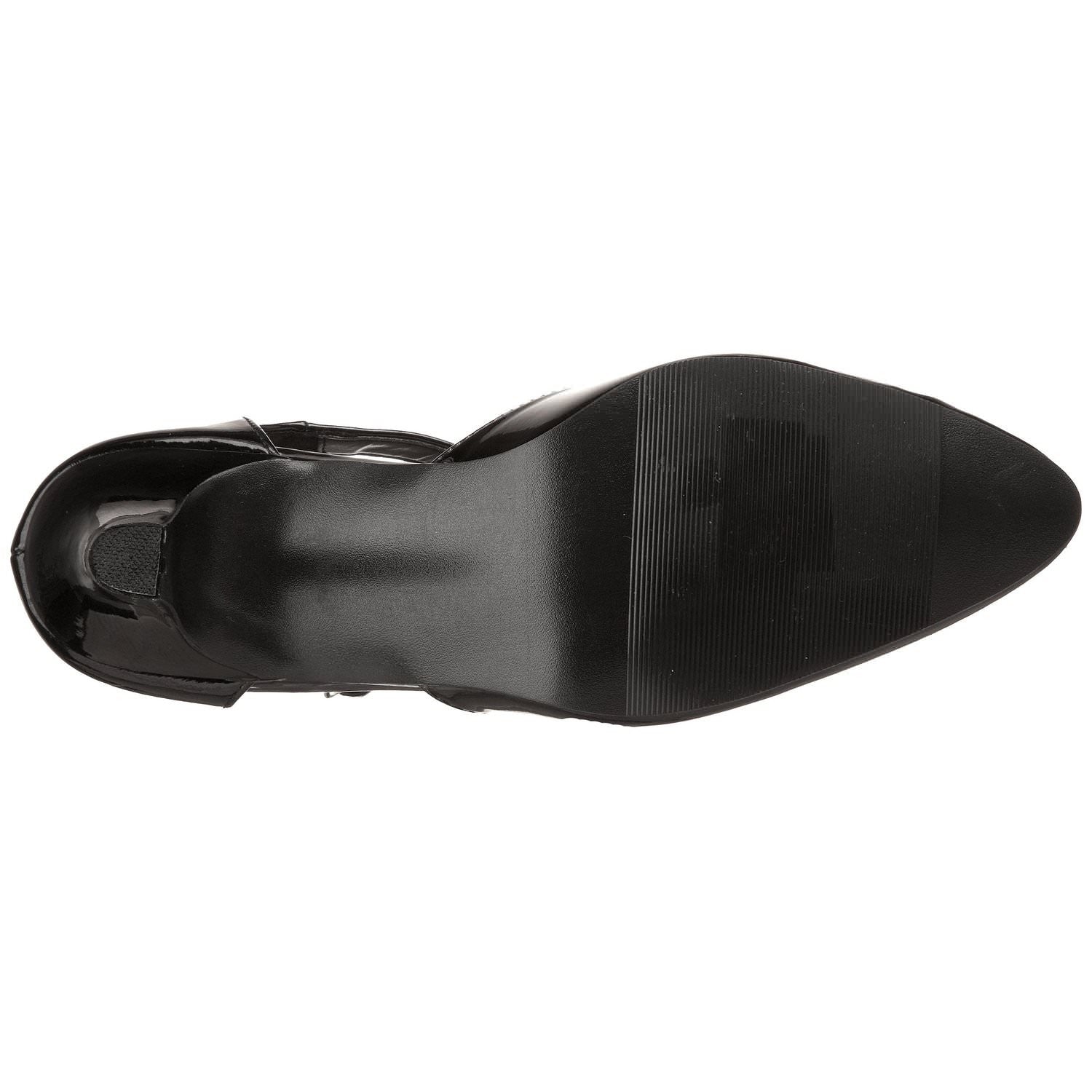 PLEASER DIVINE-415W Black Pat T-Strap Pumps - Shoecup.com - 7