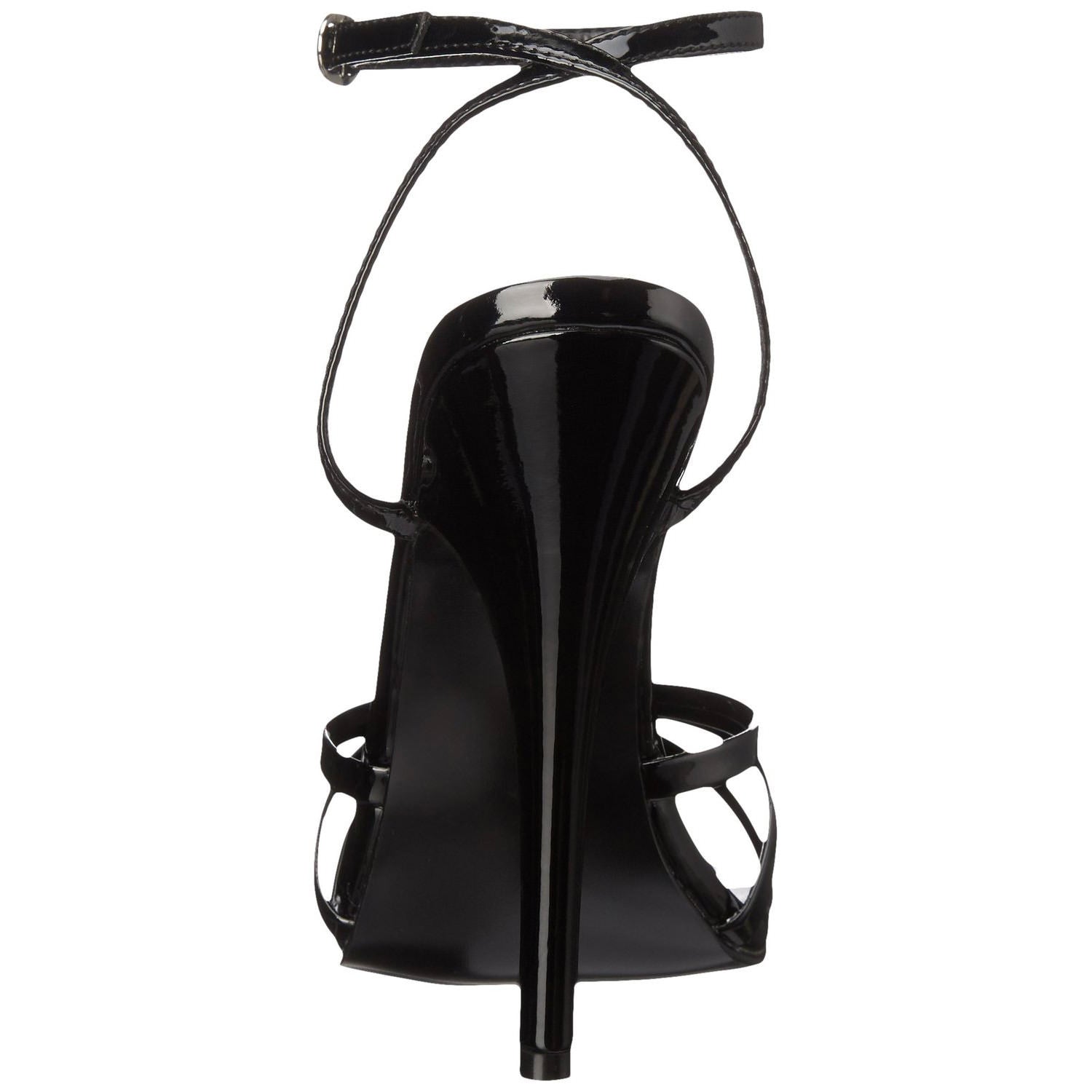 DEVIOUS DOMINA-108 Black Pat Ankle Strap Sandals - Shoecup.com - 6