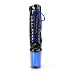8 Inch Heel FLAMINGO-1020 Black Pat Royal Blue