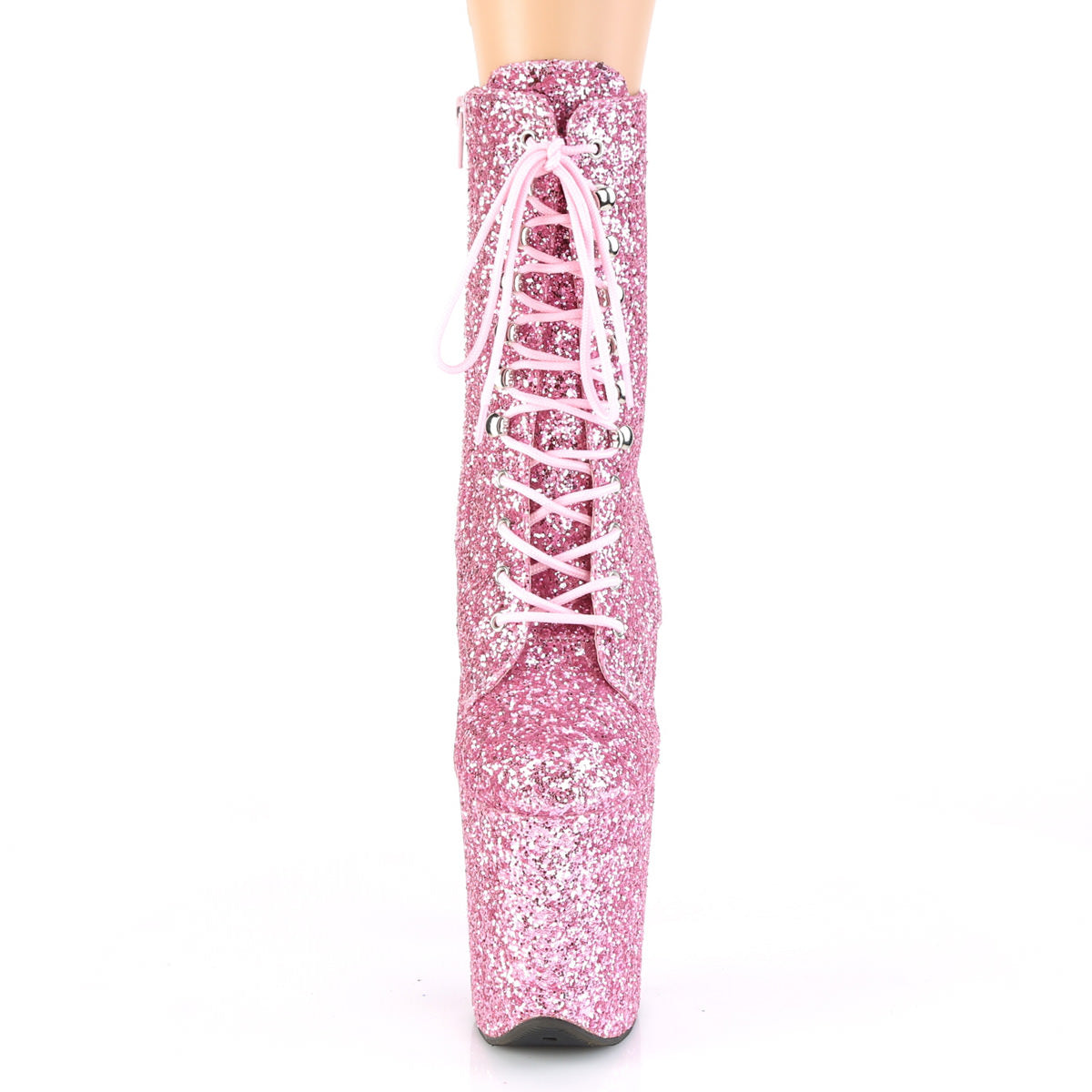 8 Inch Heel FLAMINGO-1020GWR Baby Pink Glitter