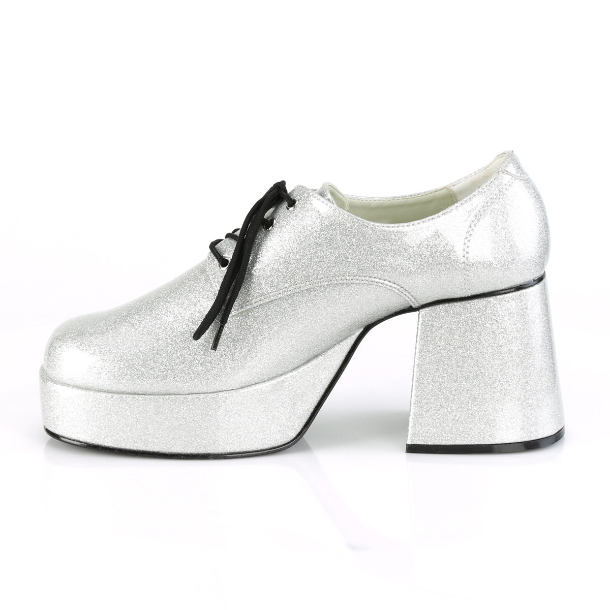 JAZZ-02G Silver Glitter Platform Shoes