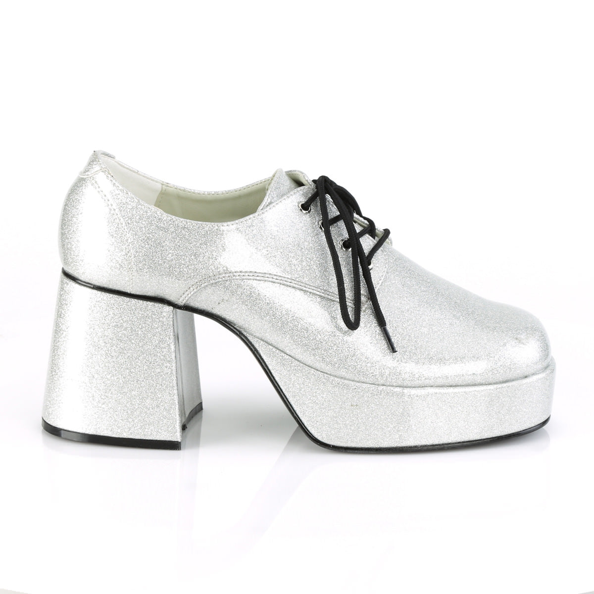 JAZZ-02G Silver Glitter Platform Shoes