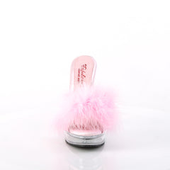 5 Inch Heel MAJESTY-501F-8 Baby Pink Fur Clear