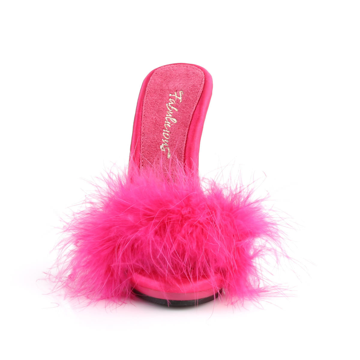 5 Inch Heel Hot Pink Fur Marabou Sandal | POISE-501F – Shoecup.com