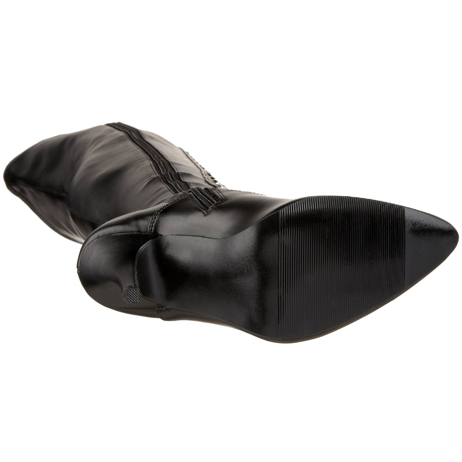 PLEASER SEDUCE-3024 Black Stretch Pu Thigh High Boots - Shoecup.com - 7