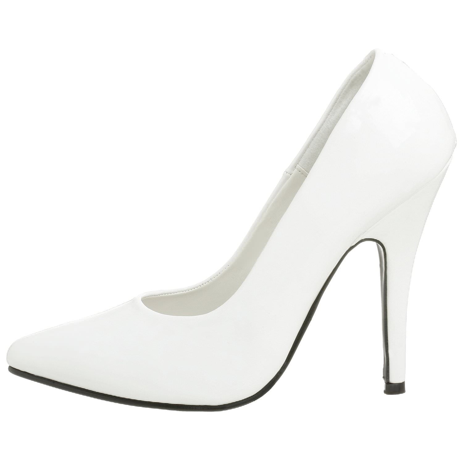Pleaser SEDUCE-420 White Patent Classic Pumps - Shoecup.com - 5