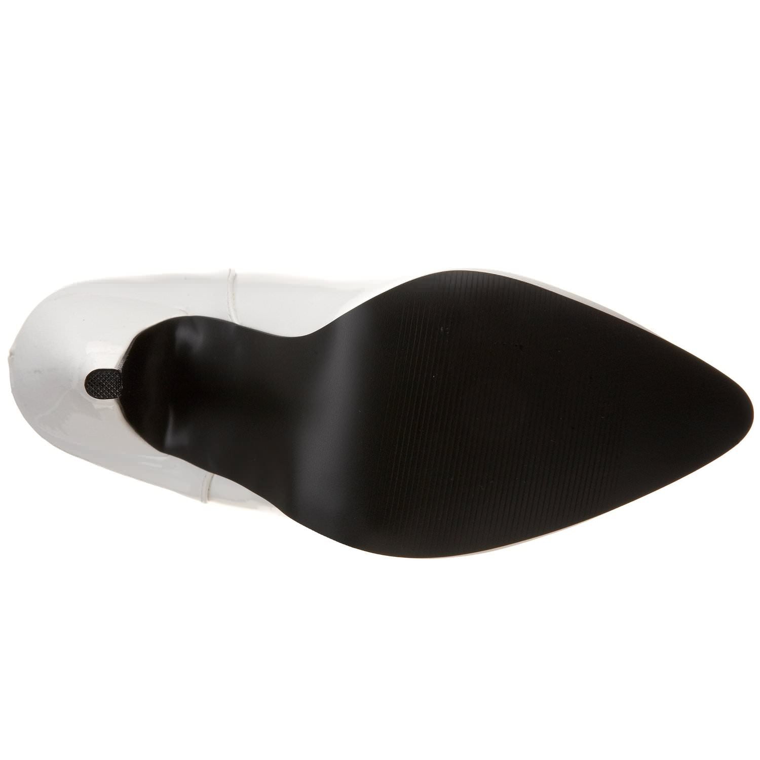 PLEASER SEDUCE-431 White Pat Ankle Strap Pumps - Shoecup.com - 7